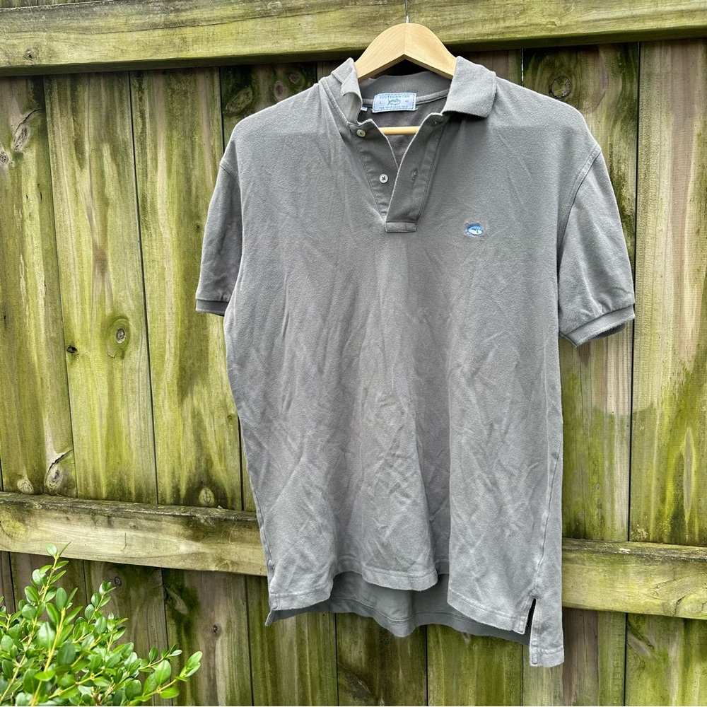 Southern Tide Skipjack Short-Sleeve Polo Shirt‎ Gray Size Large